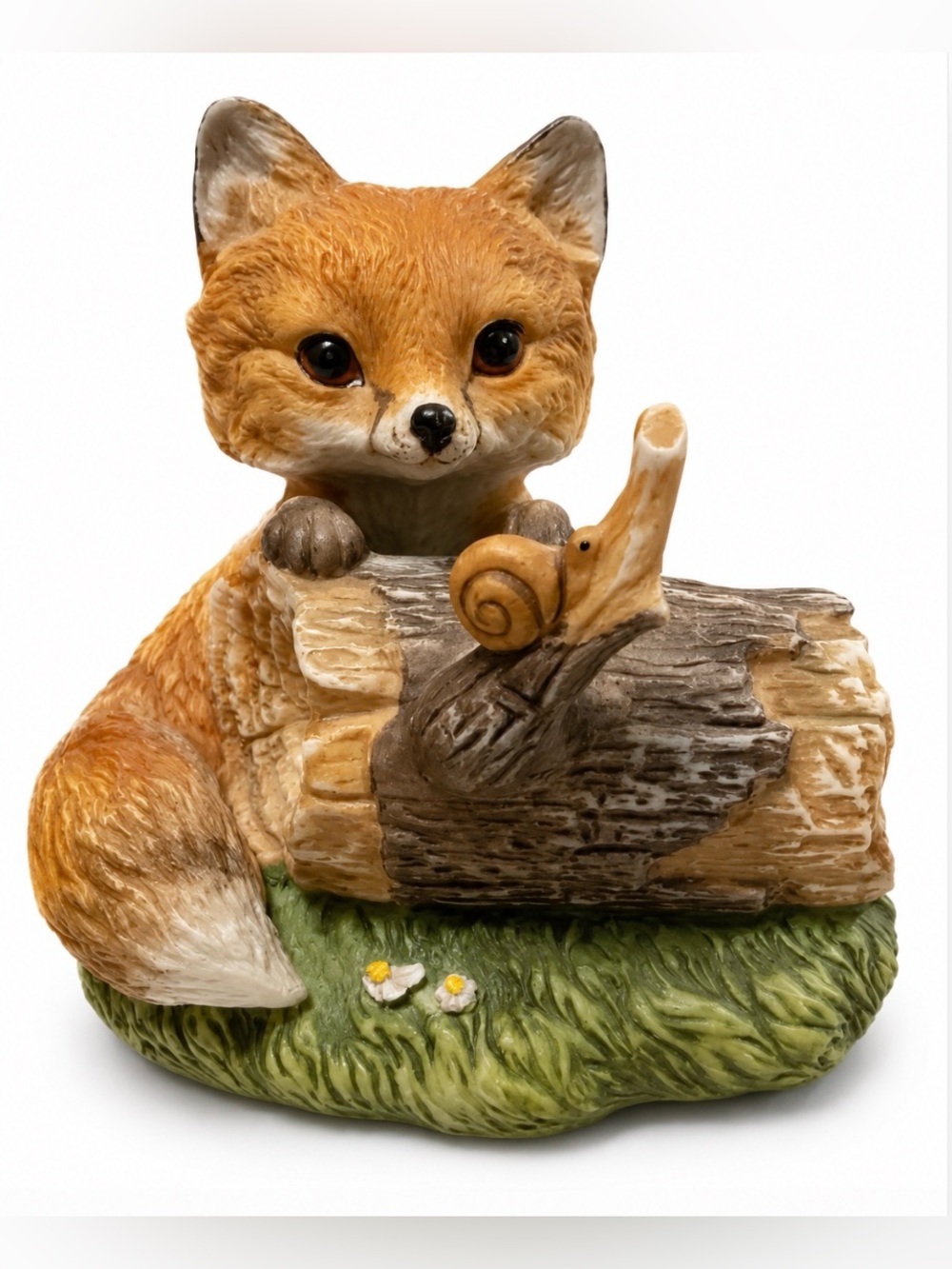 Home Interiors Homco Masterpiece Porcelain Fox Pup Stamped 1986